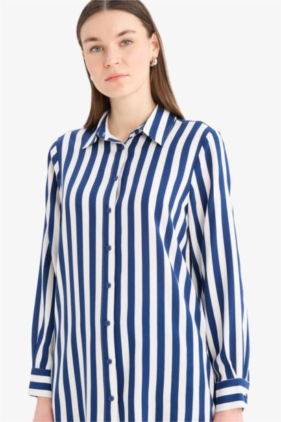 Relax Fit Viscose Long Sleeve Tunic