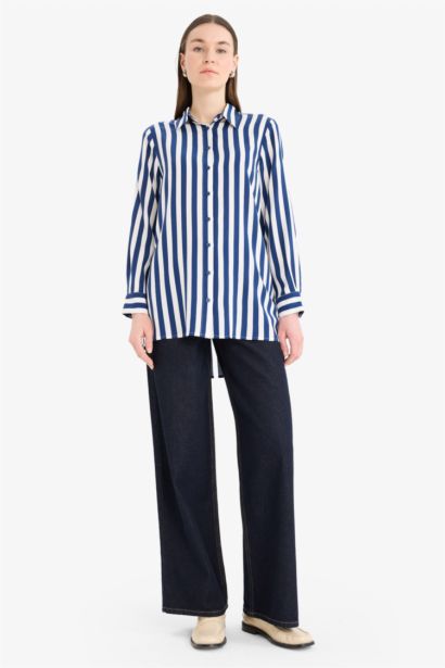 Relax Fit Viscose Long Sleeve Tunic