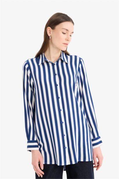Relax Fit Viscose Long Sleeve Tunic