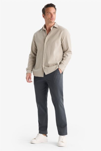 Regular Fit Normal Kesim Cepli Düz Paça Chino Pantolon