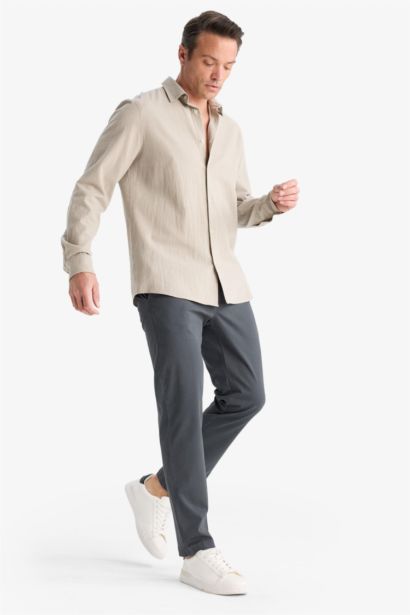 Regular Fit Normal Kesim Cepli Düz Paça Chino Pantolon