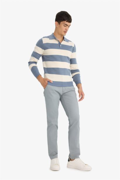 Regular Fit Normal Kesim Cepli Düz Paça Chino Pantolon