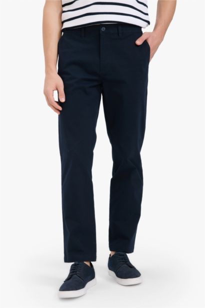 Regular Fit Pocketed Straight Leg Chino Pants