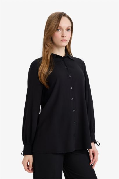 Tunique en viscose à manches longues Coupe régulière