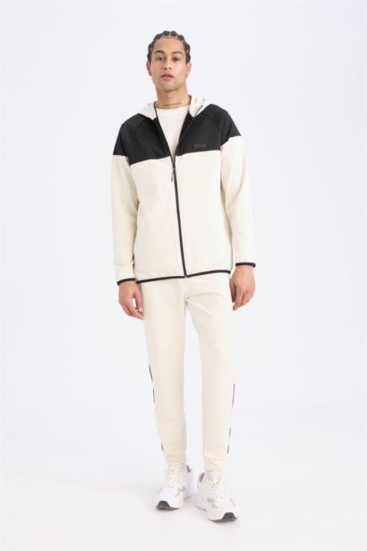 DeFactoFit Standard Fit Zippered Scuba Diver Fabric Cardigan