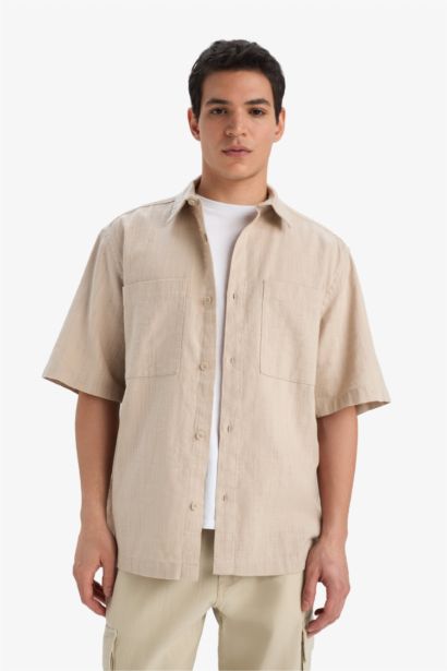 قميص قطن نص كم قصة مريحة