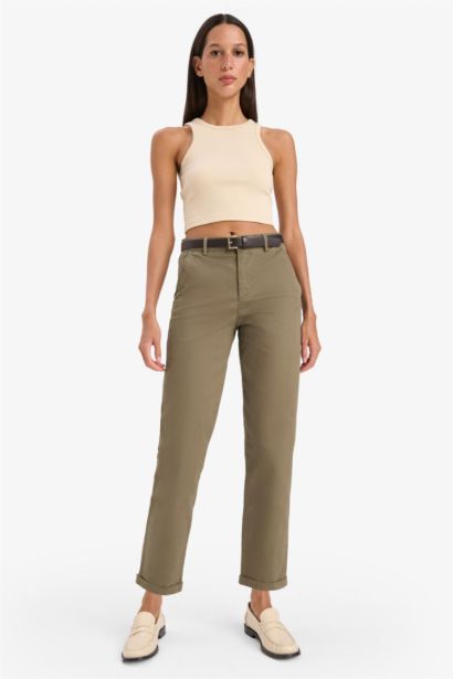 Carrot Fit With Pockets Satin Trousers