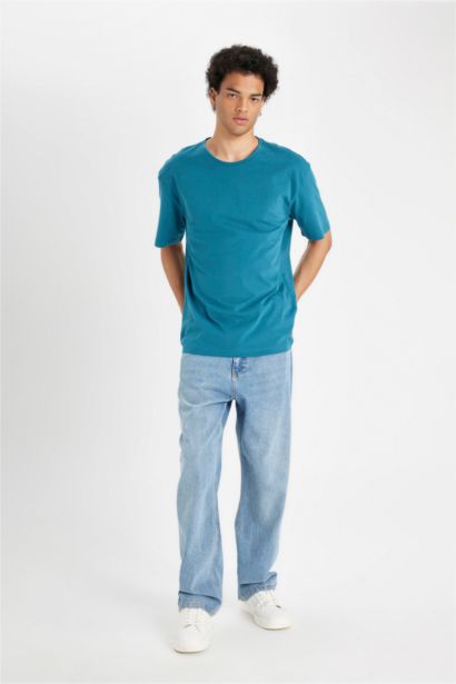 Boxy Fit Crew Neck Basic T-Shirt