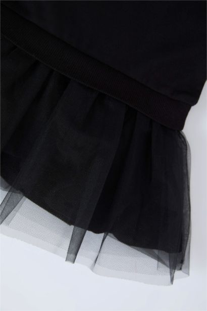 فستان بناتي ردن طويل بطبعة شعار بياخة مستديرة