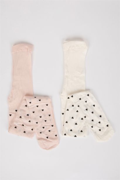 Колготки с принтом для девочек, 2 пары