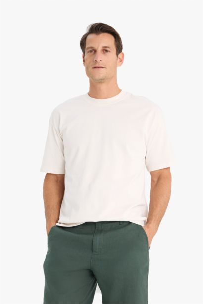 Boxy Fit Crew Neck Basic T-shirt