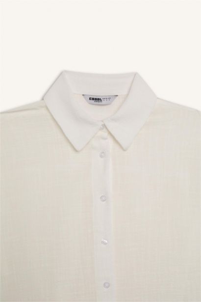 Oversize Fit Linen Look Short Sleeve Shirt