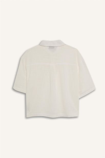 Oversize Fit Linen Look Short Sleeve Shirt