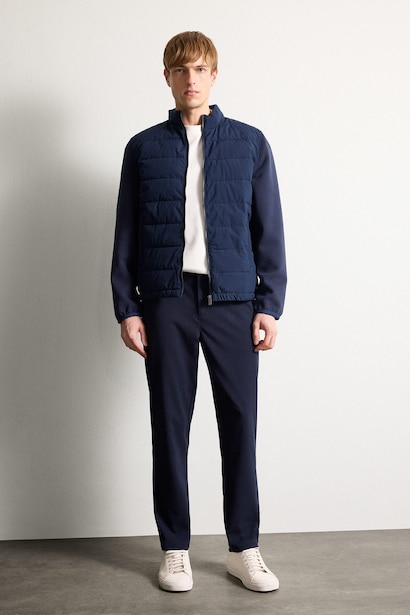 Elastic & Zippered Puffer Jacket
