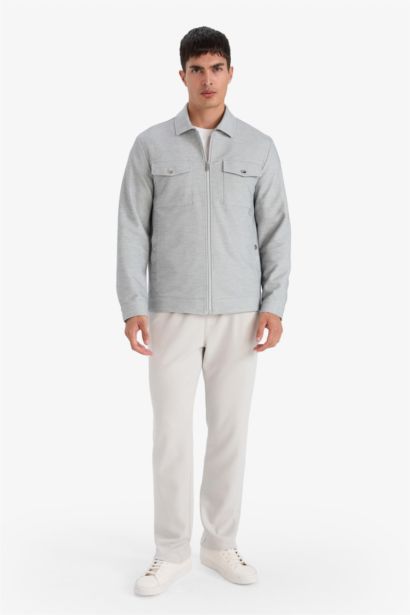 جاكيت دودون سليم فيت برقبة بولو مبطن