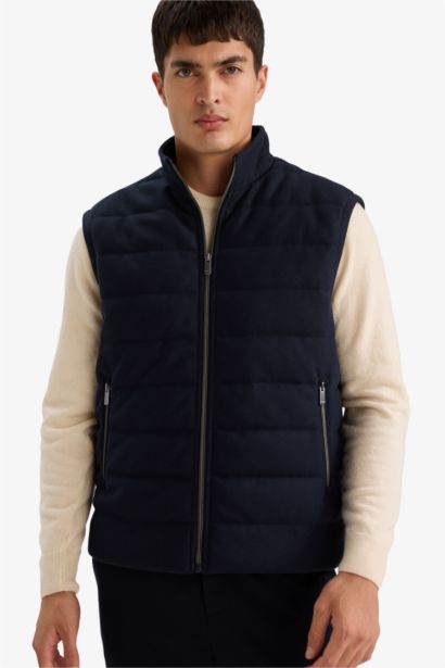 Slim Fit High Neck Lined Vest
