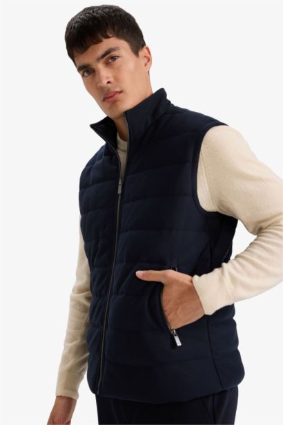 Slim Fit High Neck Lined Vest