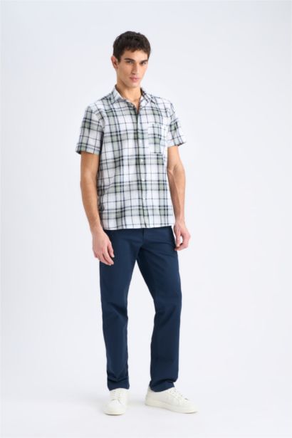 قميص بولو كاروهات نص ردن قصة عادية