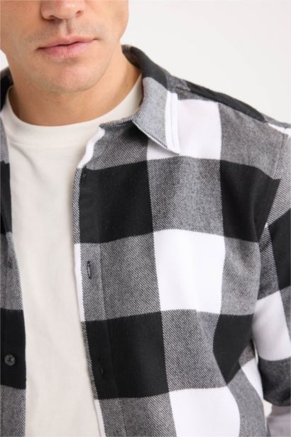 قميص بولو كم طويل قطن قصة عادية