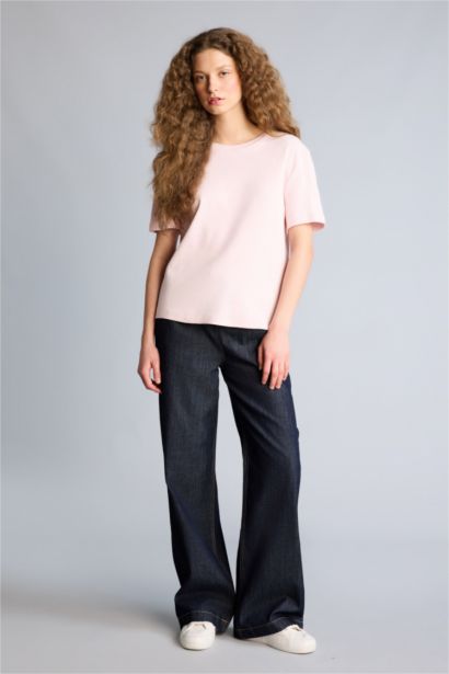 Regular Fıt Bisiklet Yaka Kısa Kollu Tişört