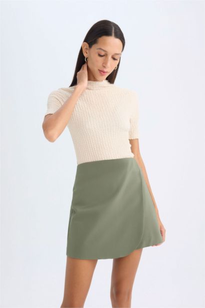 T-Shirt à Manches Courtes Coupe Slim demi-Col roulé