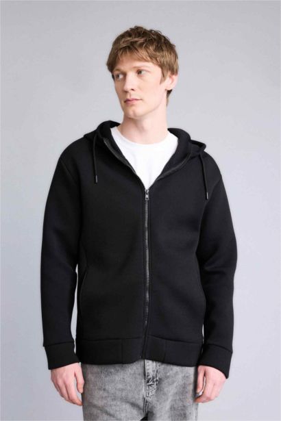 Relax Fıt Kapüşonlu İçi Yumuşak Tüylü Kalın Kumaş Hırka