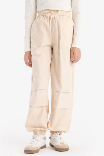 Paraşüt Jogger Paça Pamuklu Pantolon Kız Çocuk