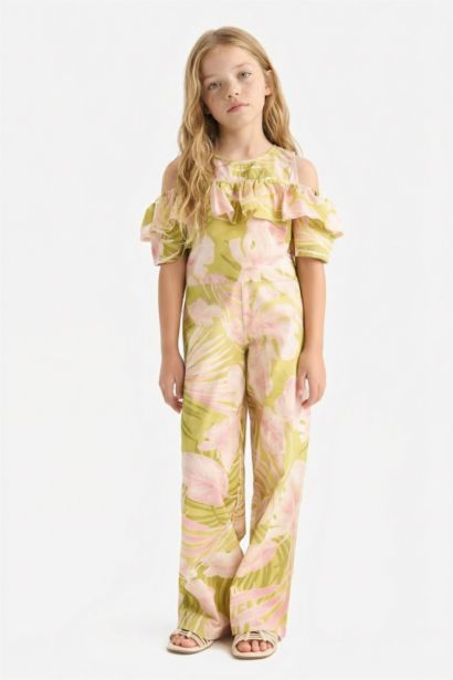 Pantalon large en coton imprimé pour fille