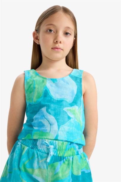 Blouse sans manches à motifs pour fille