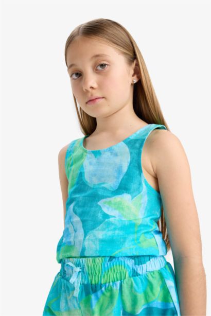 Blouse sans manches à motifs pour fille