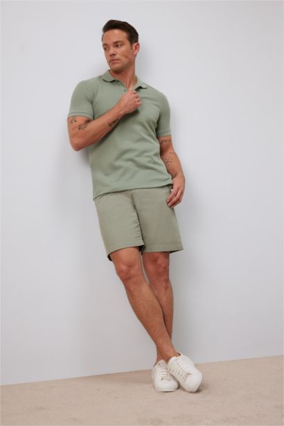 Regular Fit Short Sleeve Waffle Polo T-Shirt