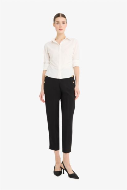 High Waist Carrot Fit Trousers
