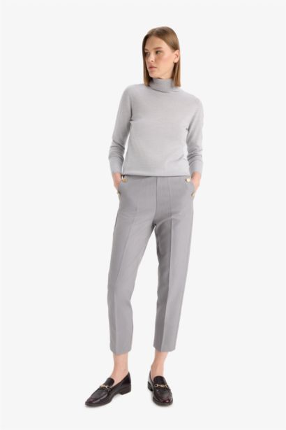 High Waist Carrot Fit Trousers