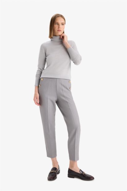 High Waist Carrot Fit Trousers