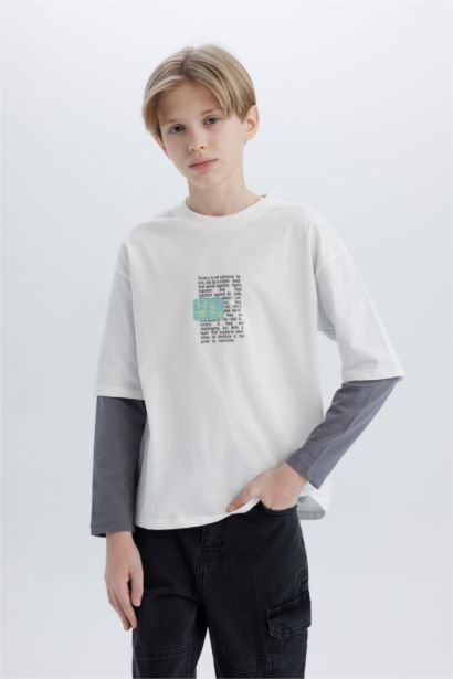 Boy Oversize Crew Neck Long Sleeve T-Shirt