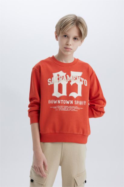 Boy Crew Neck Printed Sweatshirt
