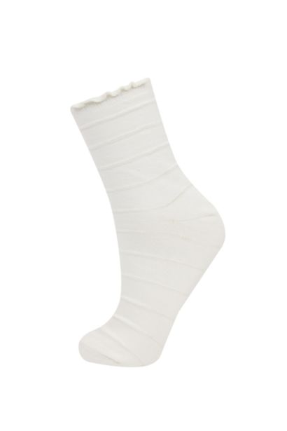 جوارب نسائية طويلة من قطن بدون خياطة من قطعتين