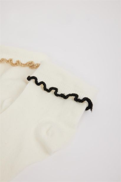 جوارب نسائية قصيرة من قطن بدون خياطة من قطعتين