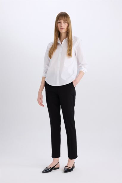Regular Hem Double Pocket Trousers