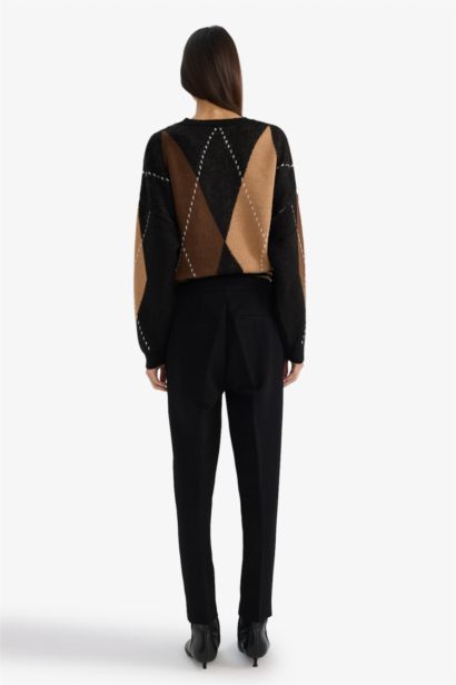 High Waist Straight Leg Trousers