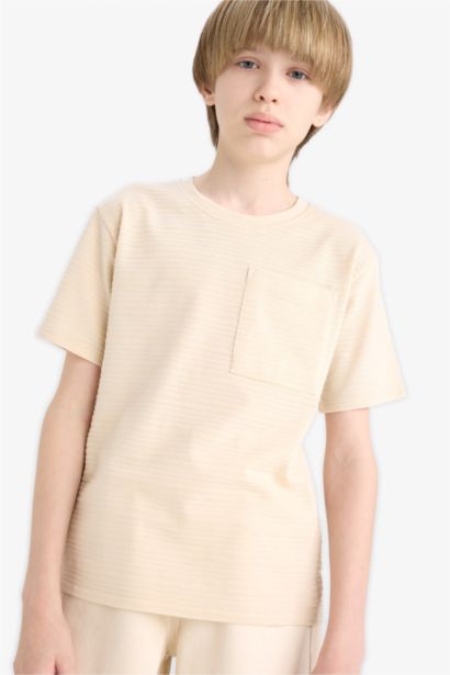 تي شيرت نص كم ولادي قصة عادية بياخة مستديرة