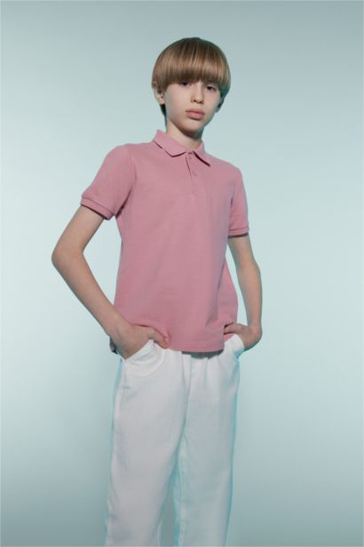 Boy Basic Short Sleeve Polo Shirt