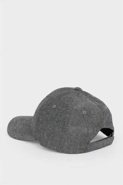 Man Linen Blended Embroidered Hat
