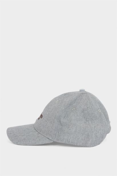 Erkek Nakışlı Keten Karışımlı Cap Şapka