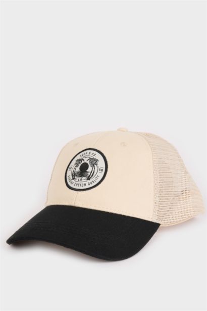 Boy Label Printed Woven Basketball Cap
