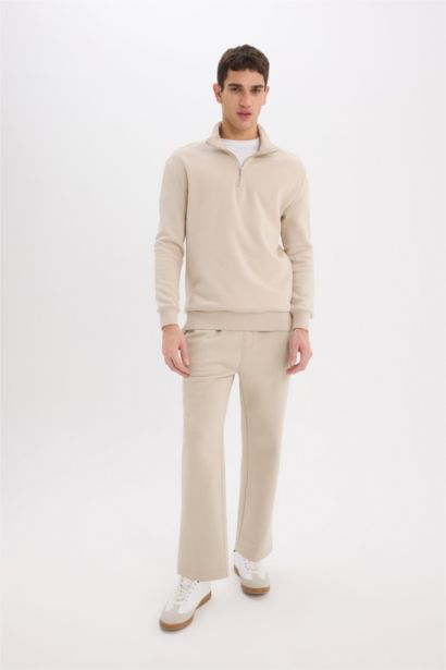 Regular Fit Pocketed Straight Leg Basic Sweatpants