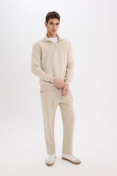 Regular Fit Pocketed Straight Leg Basic Sweatpants