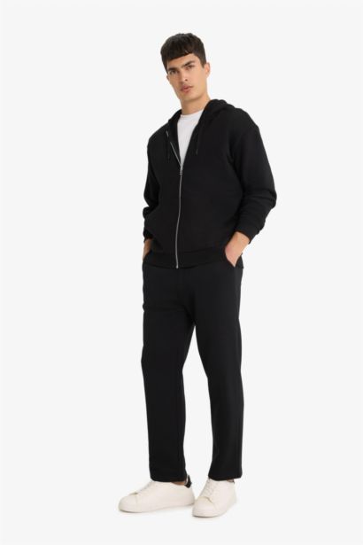 Regular Fit Eşofman Altı İçi Polarlı Basic Düz Cepli Beli Bağcıklı Düz Paça