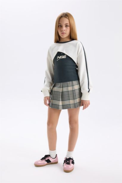 تنورة كاروهات بناتي