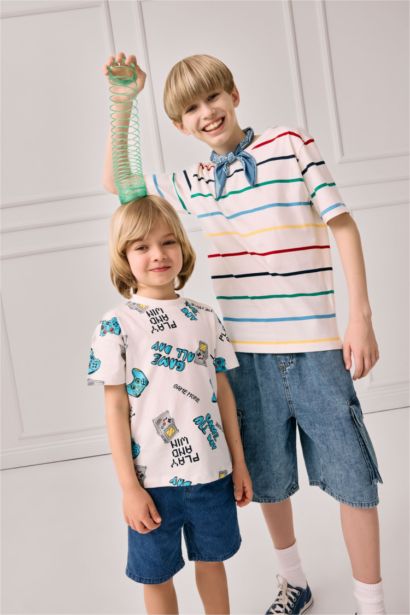 Boy Regular Fit Crew Neck Striped T-Shirt